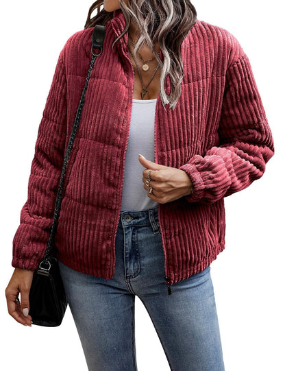 Lightweight Ribbed Women’s Jacket with Pockets