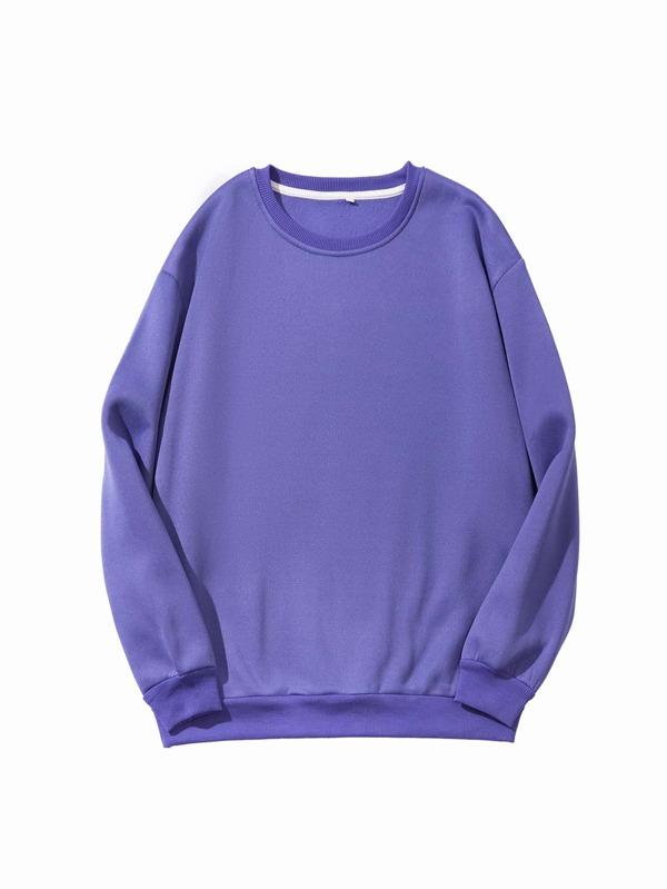 Hoodies - Solid Drop Shoulder Sweatshirt - MsDressly